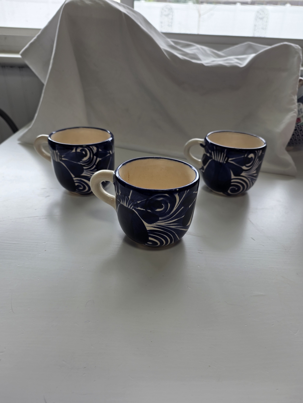 Talavera pottery cups from Mexico